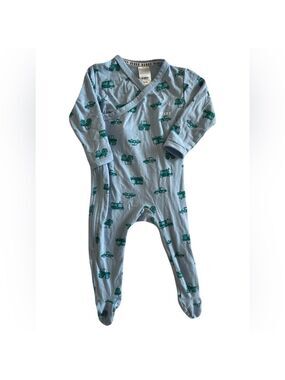 Bonds Blue Footie with Vehicle Print